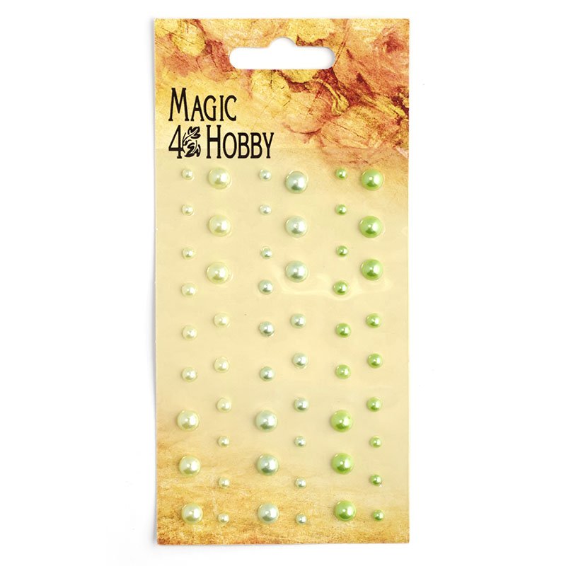 Клеевые полужемчужины "Весенний зелёный".