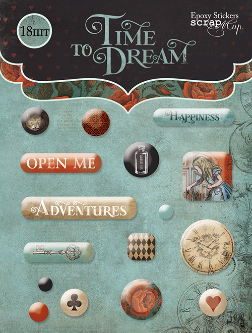 Набор эпоксидных наклеек Scrapmir "Time to Dream"