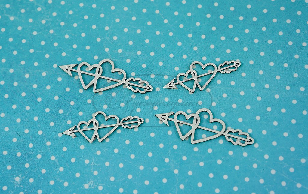 Вырубка из чипборда Рукоделушка "Влюбленные сердца 2"