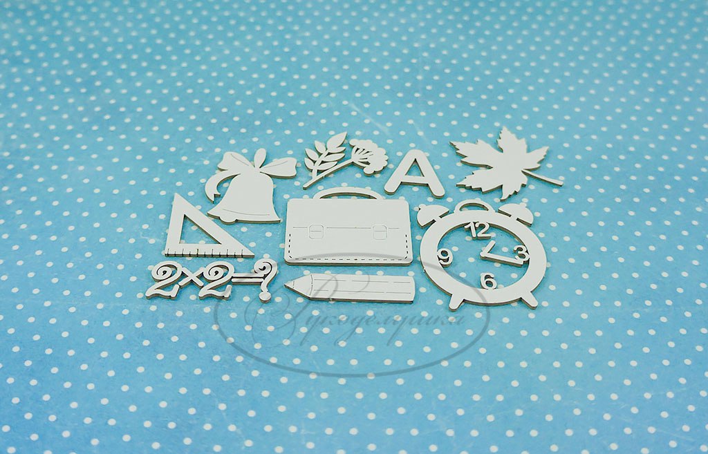 Вырубка из чипборда Рукоделушка "Школьные предметы 1"