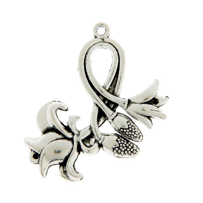 Подвеска "Букет лилий". Цвет серебряный (505)