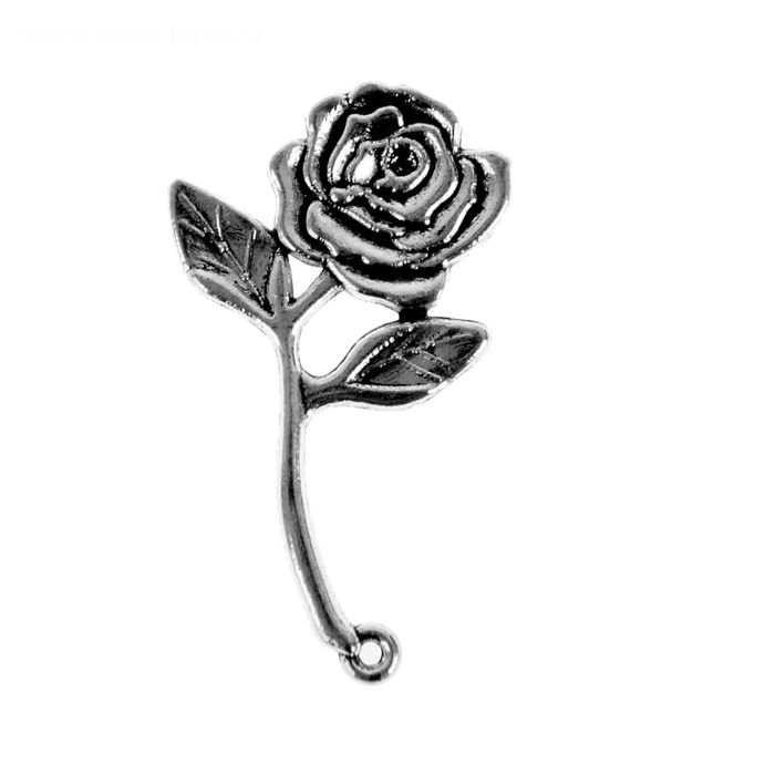 Подвеска "Роза червовой королевы". Цвет серебряный