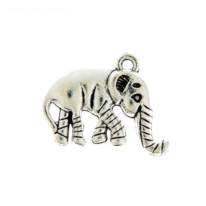 Подвеска "Африканский слон". Цвет серебряный (508)