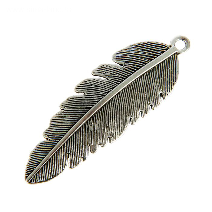 Подвеска "Пёрышко". Цвет серебряный