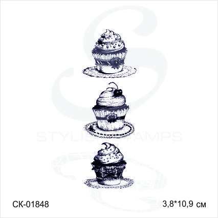 Штамп Stylish Stamps "Набор кексов большой"