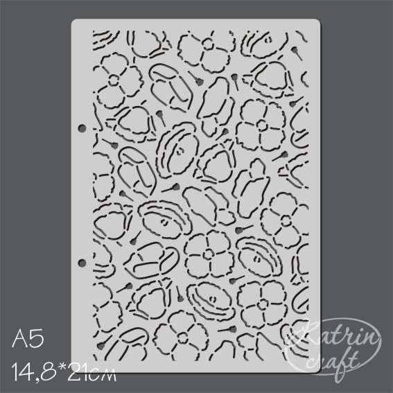 Трафарет Katrin "Маки"