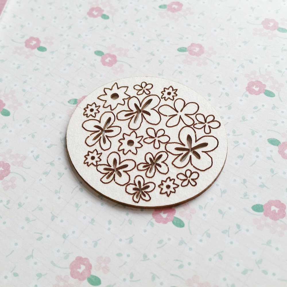 Чипборд WoodCraft "Россыпь цветов"