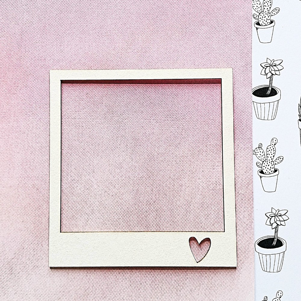 Чипборд WoodCraft "Полароид с сердечком"