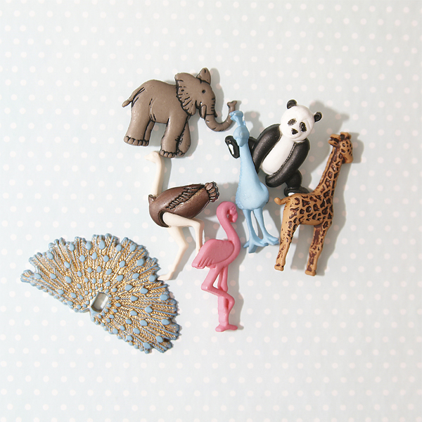 Набор пуговиц Dress It Up "Feathers & Fur"