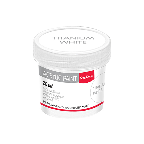Акриловая краска Scrapberrys 20 мл, цвет Белый (белила титановые)