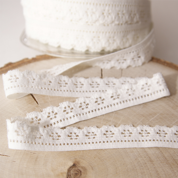 Резинка для блокнотов 16 мм "Бабушкино кружево", молочный белый