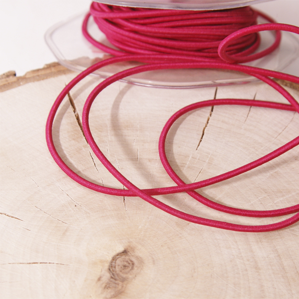 Резинка для блокнотов круглая 2 мм, цвет яркий малиновый