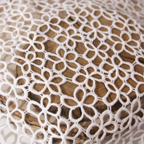 Гипюр ажурный 30 х 30см "Цветочки контурные", цвет белый