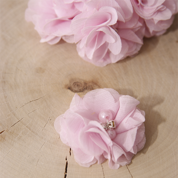 Цветок шифоновый 5 см, цвет розовый