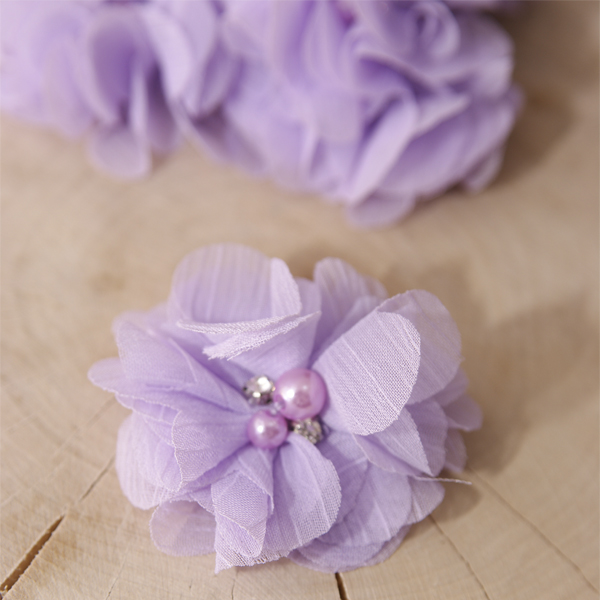 Цветок шифоновый 5 см, цвет сиреневый