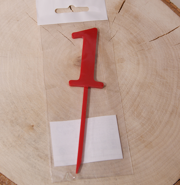 Топпер акрил Katrin craft " Цифра 1 №1", цвет красный