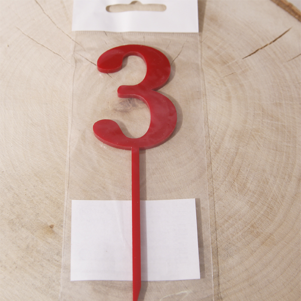 Топпер акрил Katrin craft " Цифра 3 №1", цвет красный