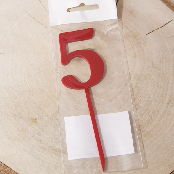 Топпер акрил Katrin craft " Цифра 5 №1", цвет красный