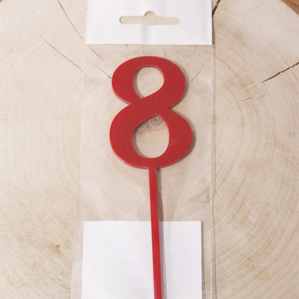 Топпер акрил Katrin craft " Цифра 8 №1", цвет красный