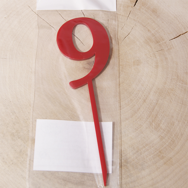 Топпер акрил Katrin craft " Цифра 9 №1", цвет красный