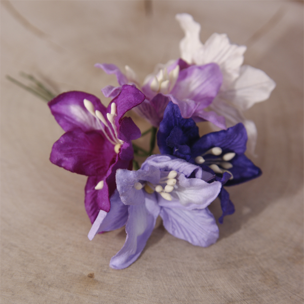 Букет лилий 4 см, цвет фиолетовый микс