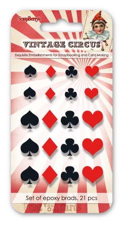 Наклейки эпоксидные (дотс) Scrapberrys "Винтажный цирк 1"