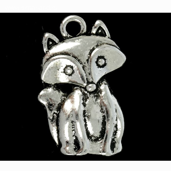 Подвеска металлическая "Лисичка". Цвет серебряный (117).