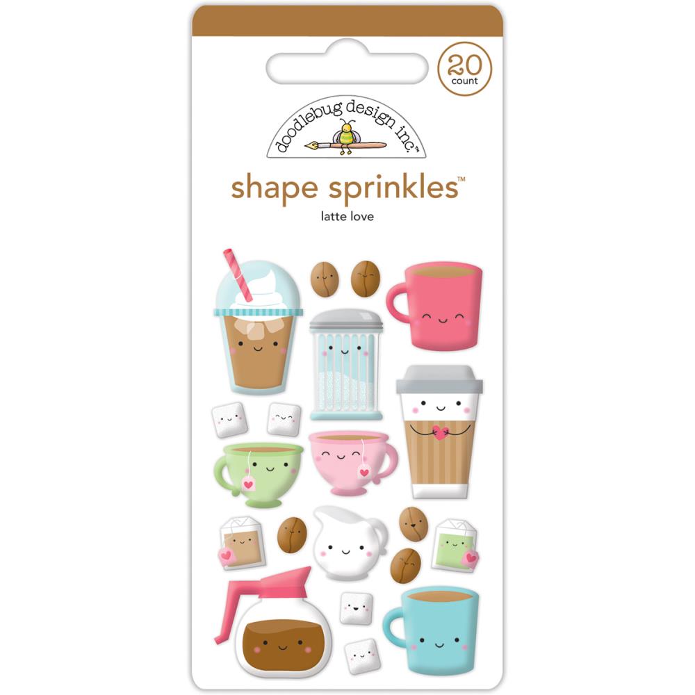 Эмальные наклейки Doodlebug "Cream & Sugar Latte Love"