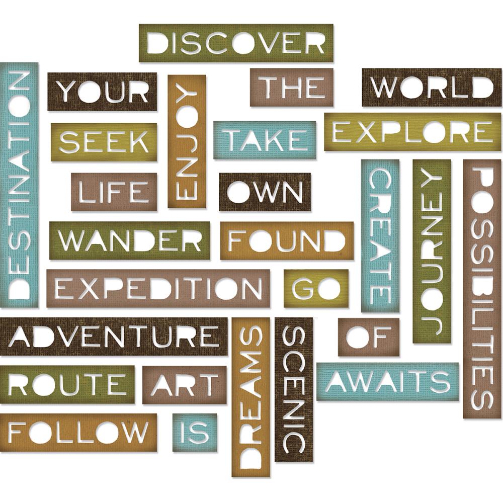 Ножи Sizzix Thinlits By Tim Holtz "Traveler Words"