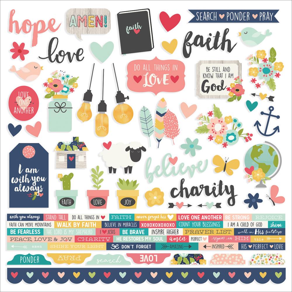 Наклейки картонные Simple Stories "Faith", 30 х 30 см