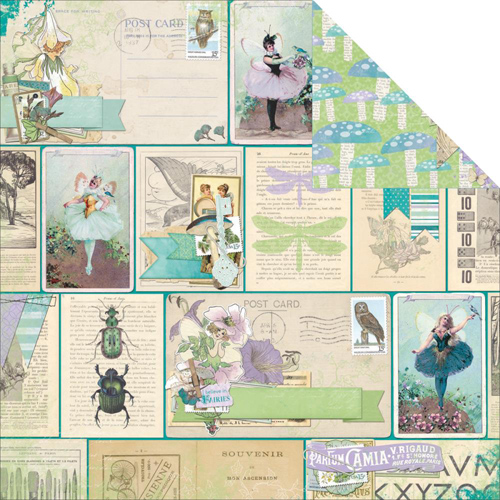 Двусторонняя бумага для скрапбукинга Bo Bunny "Enchanted" Fairies (Bob307)