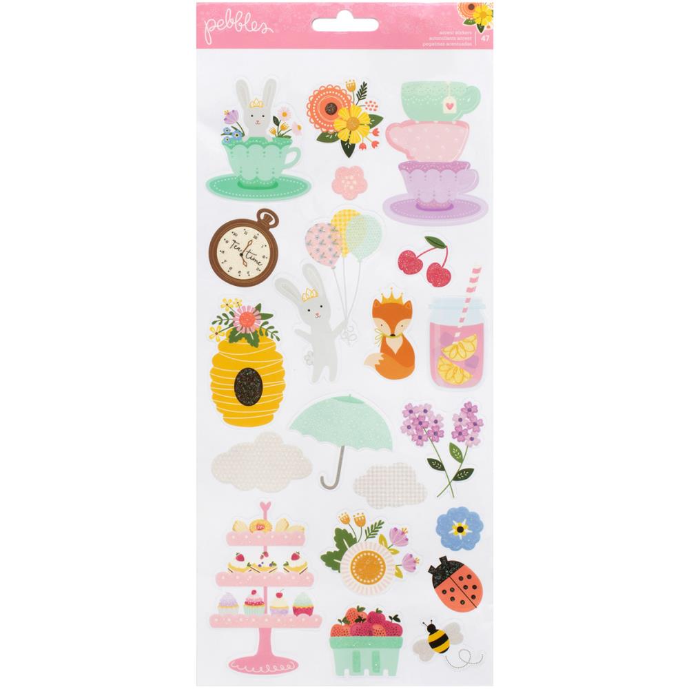 Прозрачные наклейки Pebbles "Tealightful"