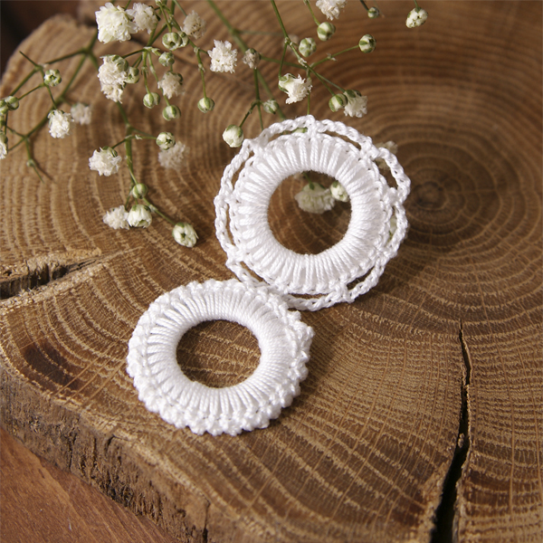 Набор вязаного декора "Мини-рамочки", цвет белый