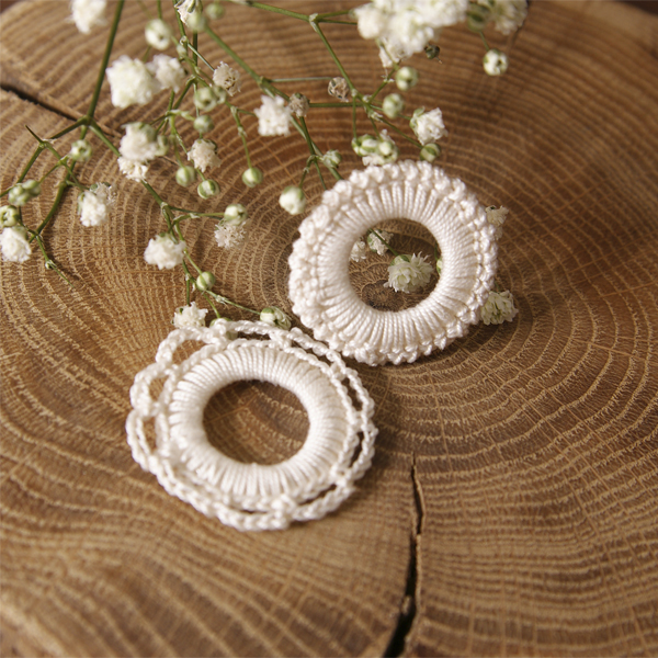 Набор вязаного декора "Мини-рамочки", цвет кремовый