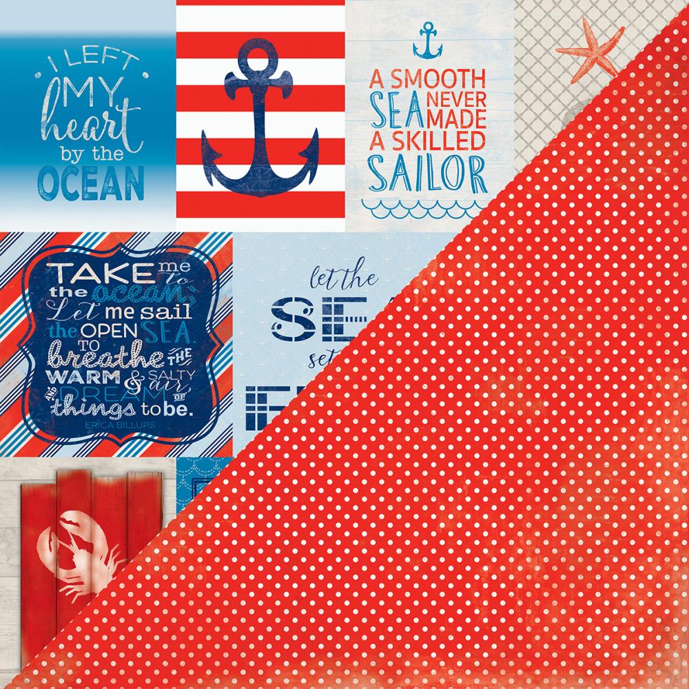 Двусторонняя бумага Authentique Paper "Seafarer" #12 Sentiment (AU136)