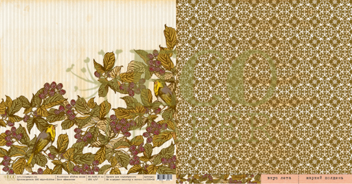 Бумага для скрапбукинга Eco paper "Тайны леса". Ежевика (ECO21)