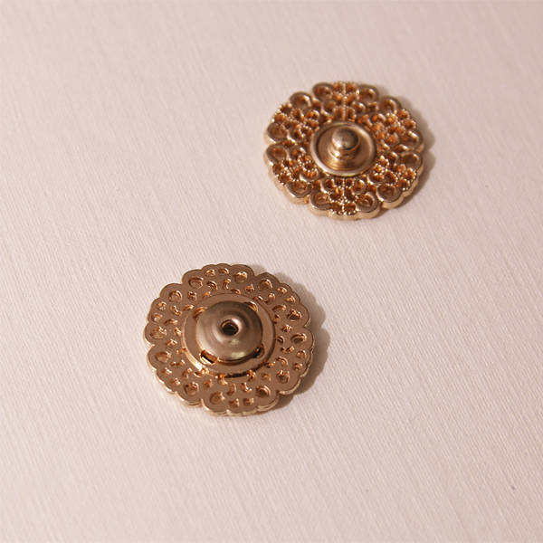 Кнопка 2 см ажурная для хлястиков, цвет золотой