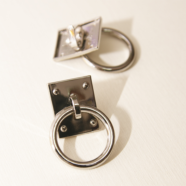 Ручка декоративная с кольцом , цвет серебряный (526)