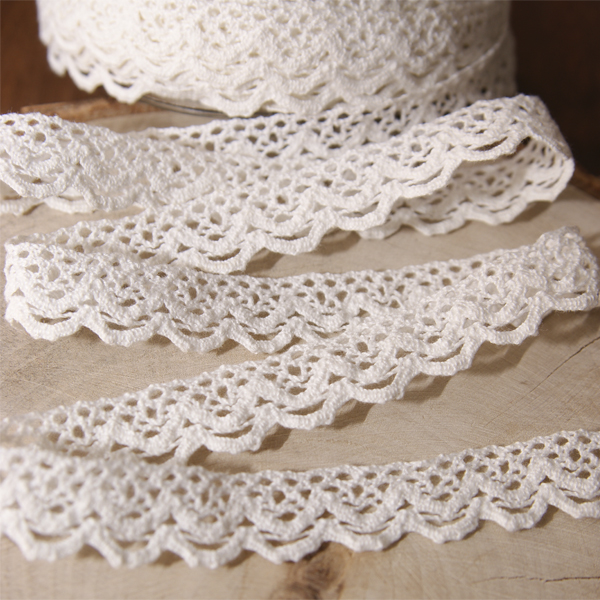 Кружево вязаное 1,8 см "Фестоны", цвет белый