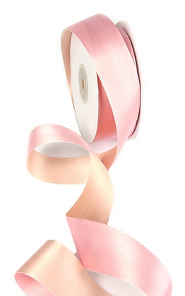 Лента сатиновая 3,2 см двухцветная. Цвет розовое пироженое