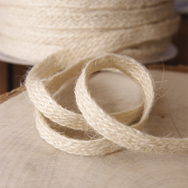 Лента льняная 8 мм, цвет слоновая кость