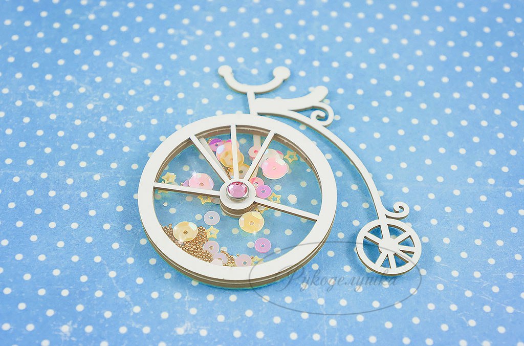 Шейкер из чипборда Рукоделушка "Велосипед"