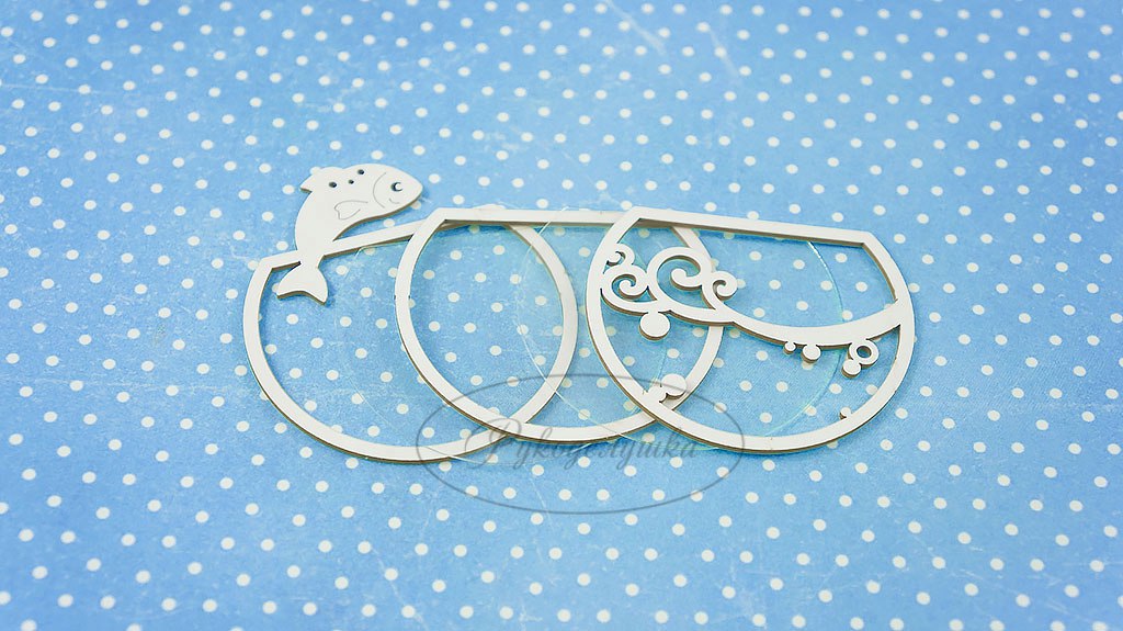 Шейкер из чипборда Рукоделушка "Аквариум с рыбкой"