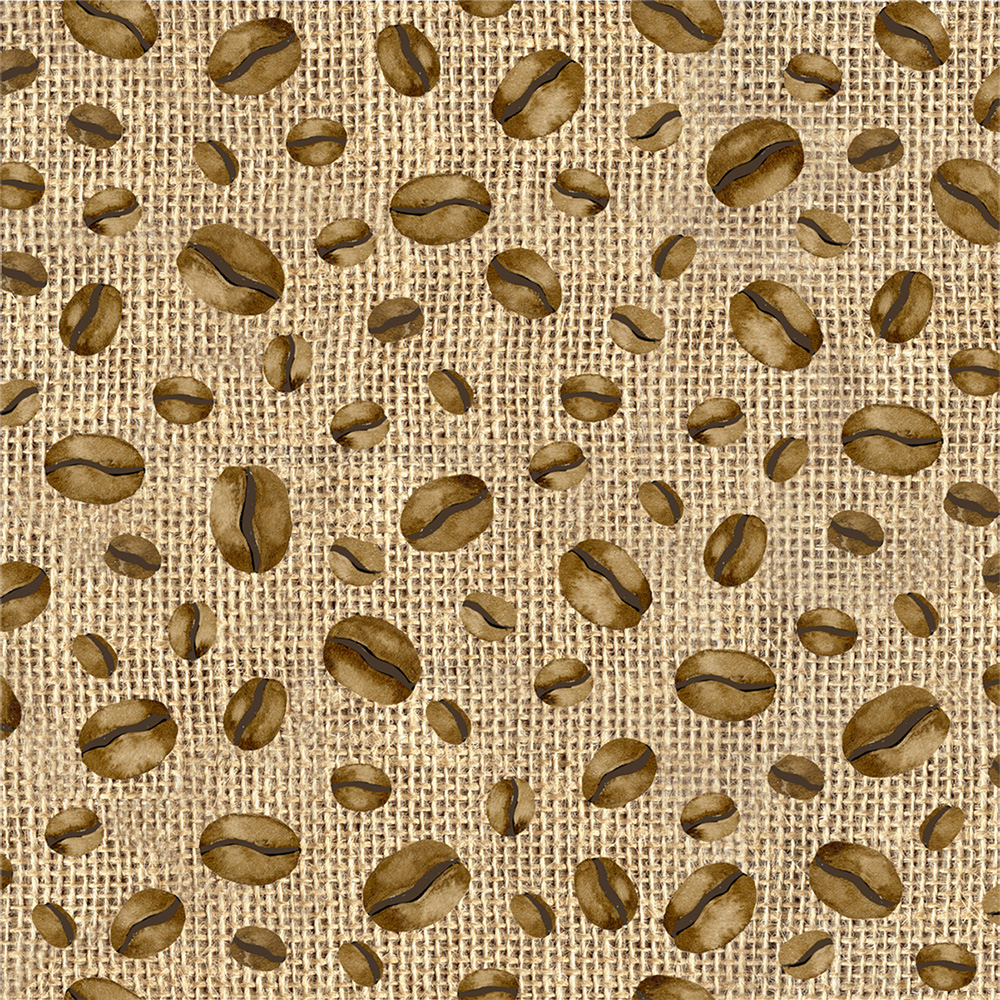Ткань лоскутная 50 х 55 см "4703", кофейные зёрнышки