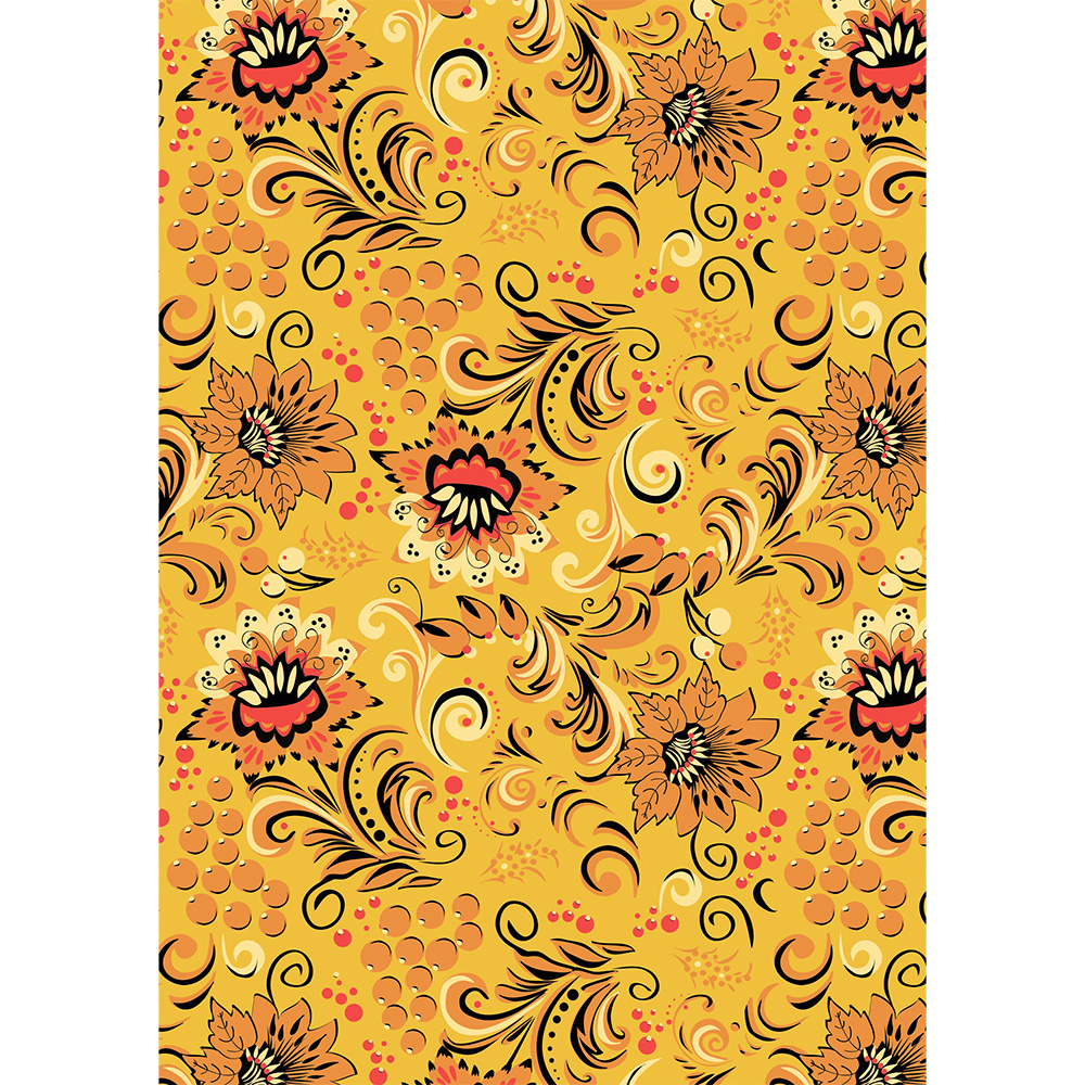 Ткань лоскутная 50 х 55 см "Русские традиции", хохлома