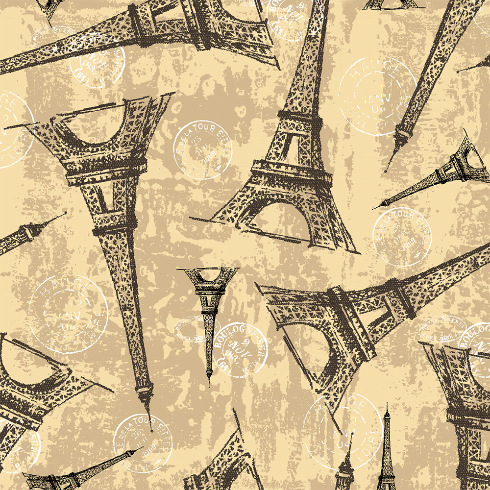 Ткань лоскутная 50 х 55 см "2503", Эйфелевы башни