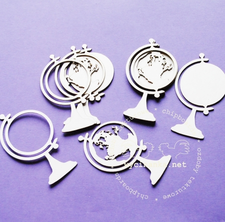 Вырубные элементы из чипборда "Глобусы"(32)