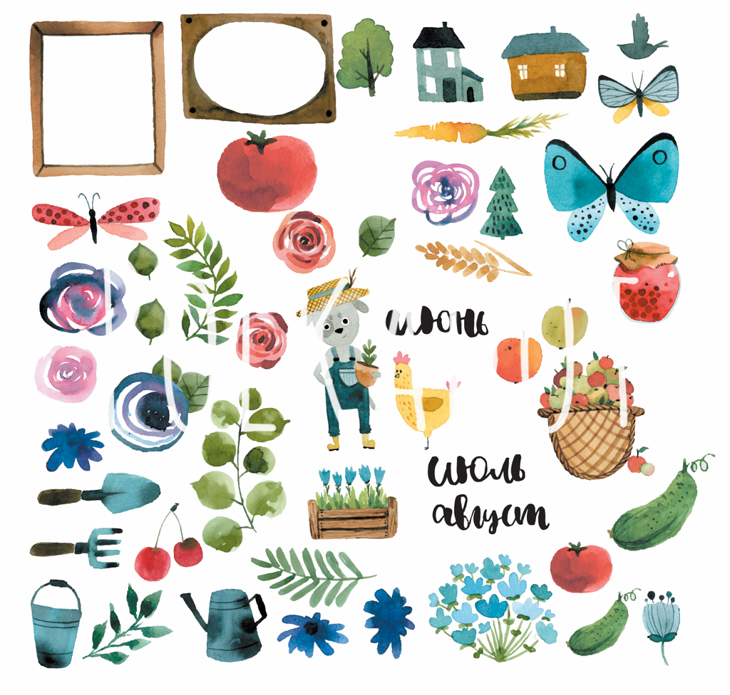 Набор вырубки из картона Polkadot "Лето на даче"