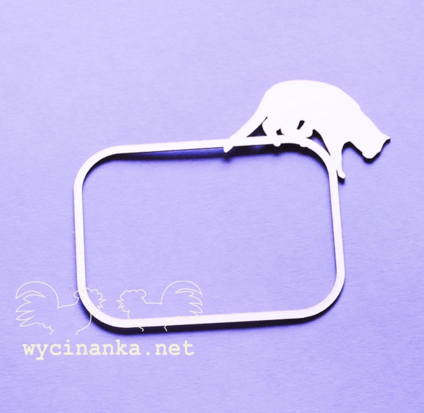 Вырубные элементы из чипборда "Рамка с кошкой (95)