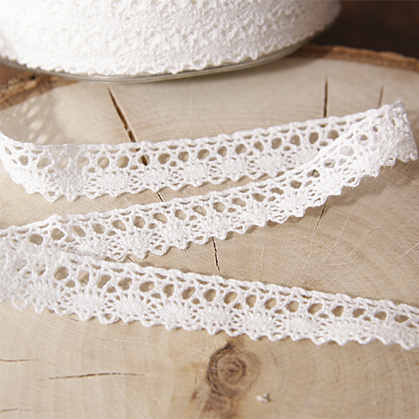 Кружево вязаное Hobby&You 15 мм, цвет белый